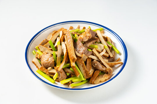 豆干蒜苔炒肉片