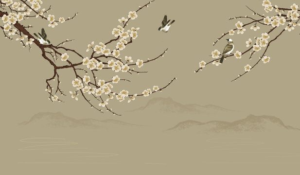 梅花背景墻