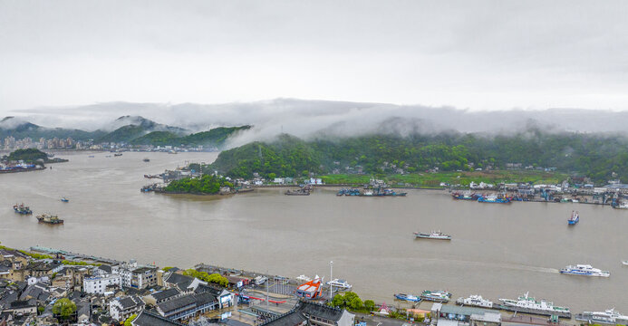 航拍象山石浦渔港