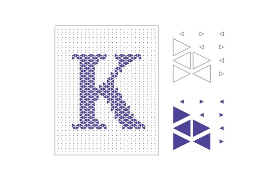 三角形字母K冲孔