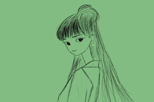人物頭像動(dòng)漫人物長(zhǎng)發(fā)女孩