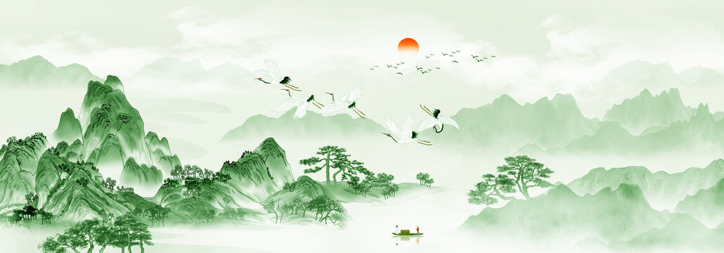 青綠水墨畫