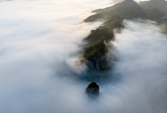 浙江丽水缙云仙都景区鼎湖峰云海