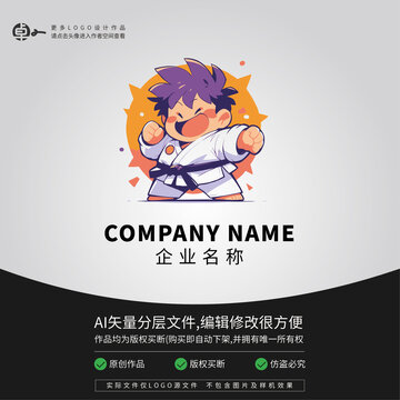 男孩跆拳道武术培训班LOGO