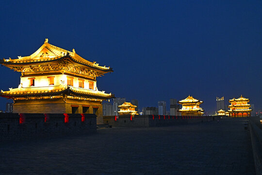 大同古城楼夜景