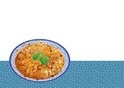國風(fēng)國潮美食小吃插畫鹵煮