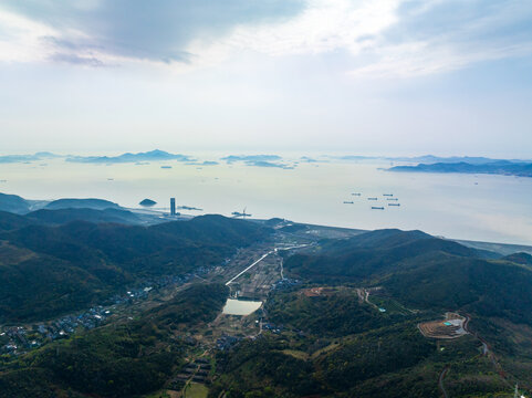 宁波北仑总台山东方大港景区风光