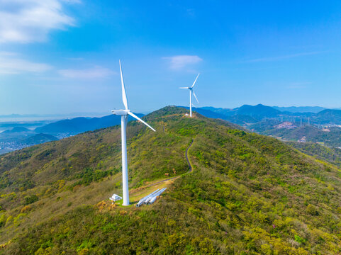 宁波北仑总台山风车自然风光