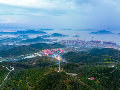 宁波北仑总台山风车自然风光