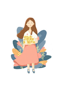 春天兒童插畫