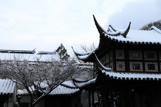 留园雪景