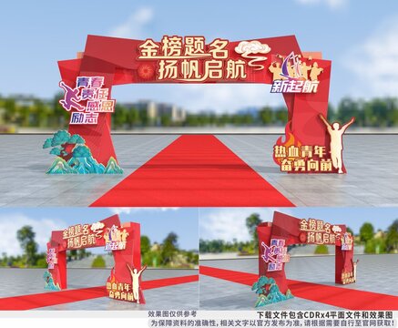金榜題名揚帆啟航拱門門頭造型