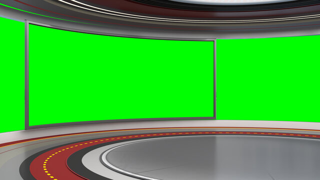 党政会议虚拟演播室节目抠绿背景