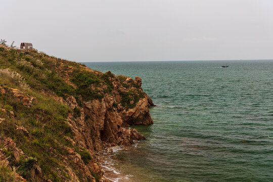 辽东湾海岸仙人岛礁石海浪15