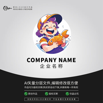 小女孩金鱼LOGO