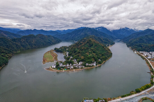 新安江山水画廊自然风光航拍