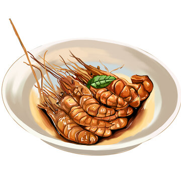 基圍蝦插畫