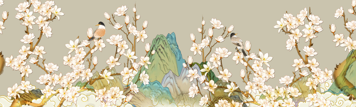 新中式花鳥(niǎo)裝飾畫(huà)
