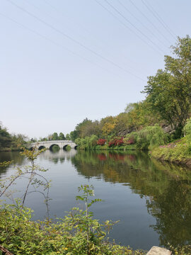 风景摄影山水古桥园林