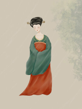 風(fēng)中的古風(fēng)女子