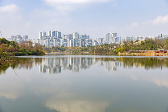 贵阳市观山湖公园著名景点风光