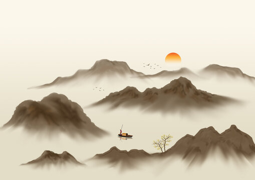 水墨山水畫