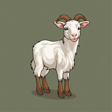 一只可爱的小羊动物Q版卡通插画