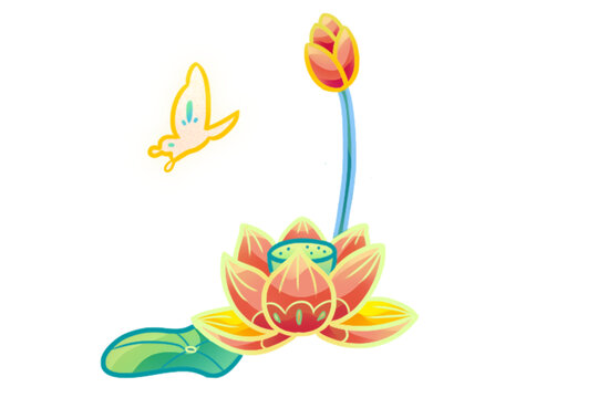 荷花與蝴蝶