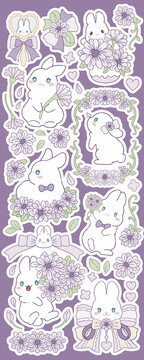 紫色花小兔