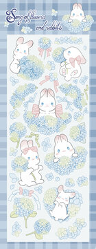 繡球花小兔