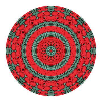 圓形紅色花紋圖案