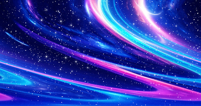 科技極光星空