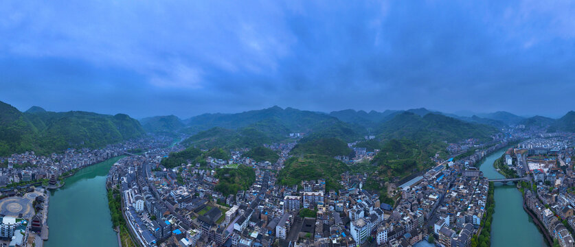 贵州镇远古镇之晨全景