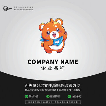 可愛卡通小熊LOGO