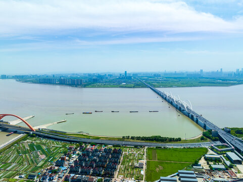 航拍下的杭州京杭运河二通道