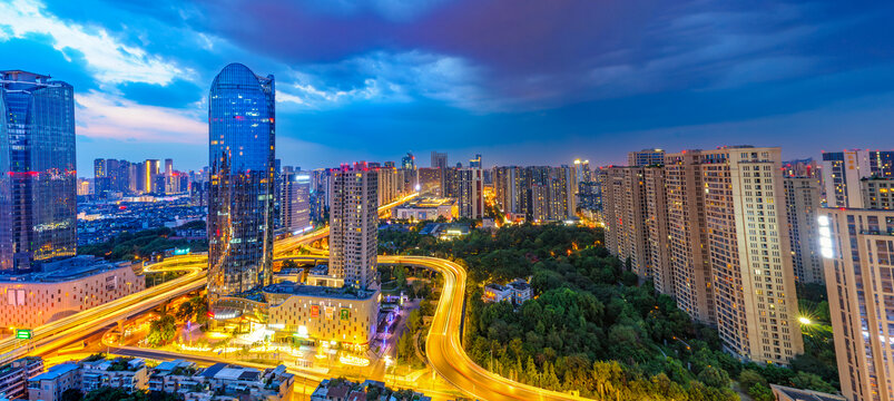 成都339电视塔杉板桥城市夜景