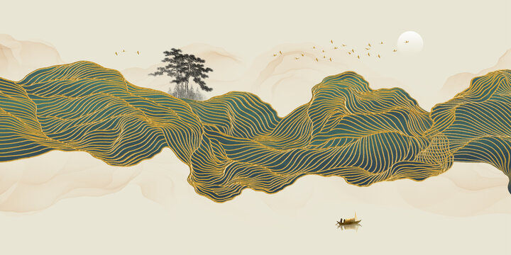 抽象意境山水畫