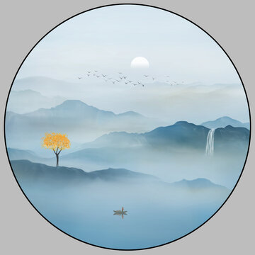圓形山水畫