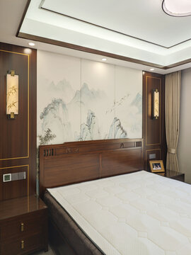 中式卧室背景墙
