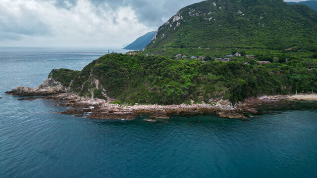 航拍深圳鹿嘴山庄灵龟出海景观