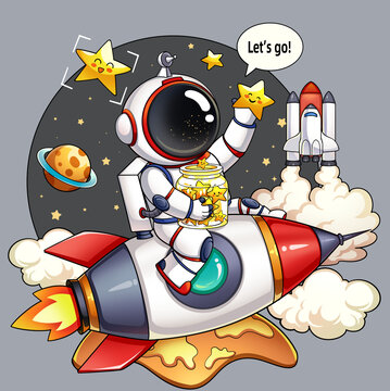 宇航員太空人火箭壁紙圖案