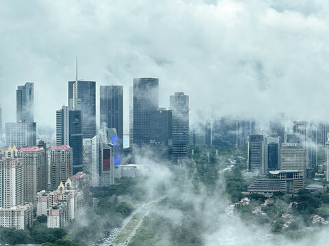 雨后的深圳城市建筑风光