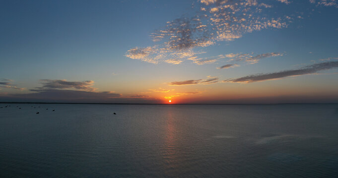 骆马湖夕阳