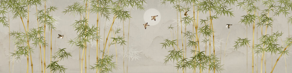 新中式花鳥竹林