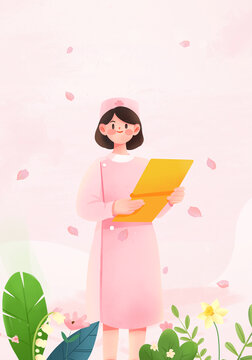五一勞動節(jié)護(hù)士人物插畫