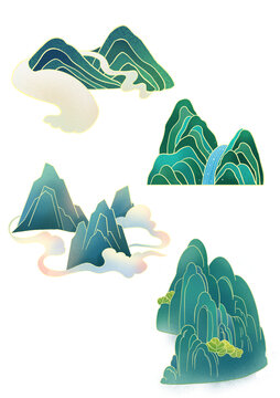 簡(jiǎn)約創(chuàng)意國(guó)潮山水插畫(huà)