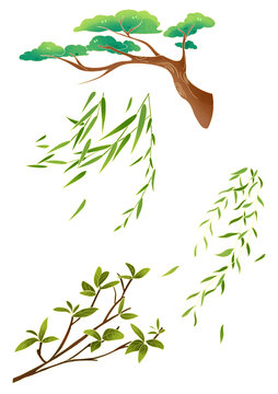 創(chuàng)意國風樹插畫