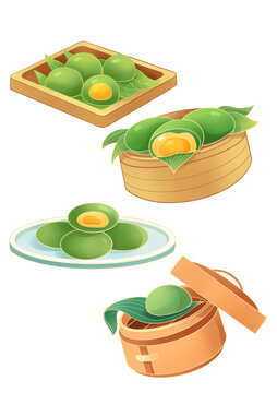 創(chuàng)意手繪青團(tuán)節(jié)日節(jié)氣插畫(huà)