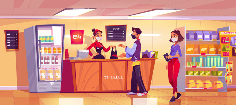 顧客排隊結(jié)賬 便利商店場景