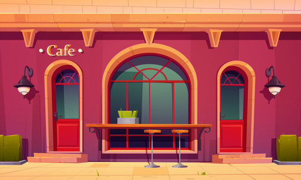 复古咖啡厅外观场景